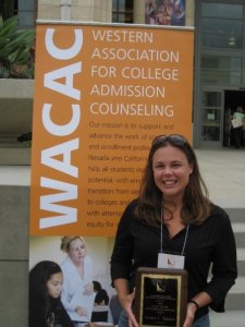 After Jessica received the WACAC Emery Walker New Admissions Counselor Award